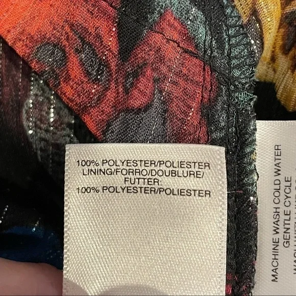 NWT Rachel Rachel Roy Black Mini Floral Chiffon Dress with Bell Sleeves Size L - Picture 8 of 8